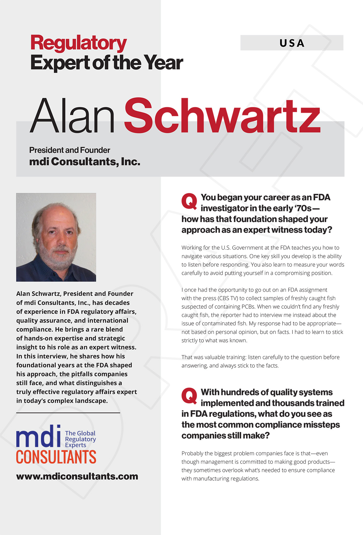 Alan Schwartz, regulatory expert of the year